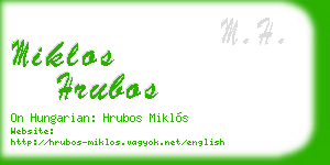 miklos hrubos business card